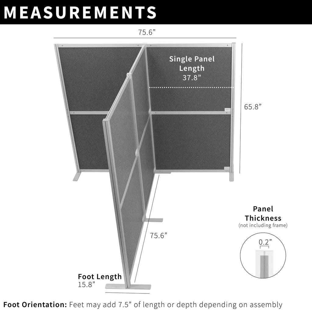 T-Shaped Modular Wall System, 4 PET Panels M734