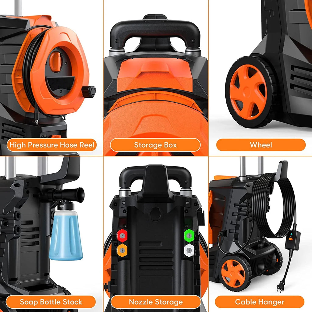 Electric Pressure Washer with 4 Quick Connect Nozzles 2.0GPM 1800W A537718