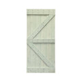Sage Green Stained Solid Pine Wood Interior Sliding Barn Door Slab P534336