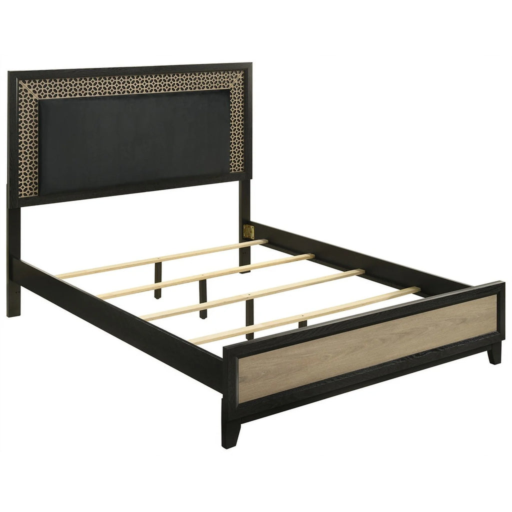 5-piece Contemporary Wood Queen Bedroom Set Light Brown and Gray Q24931