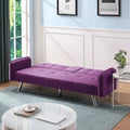 Purple Linen Blend Square Arm Sofa Bed I587610
