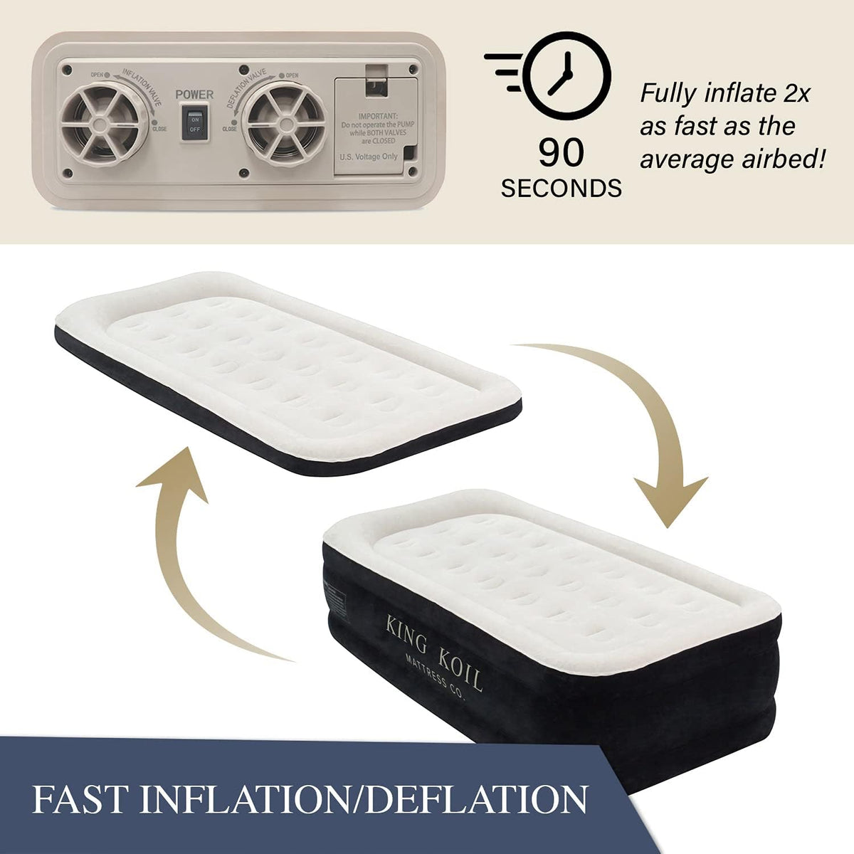 Twin Size Air Mattress with Built-in High Speed Pump D18502
