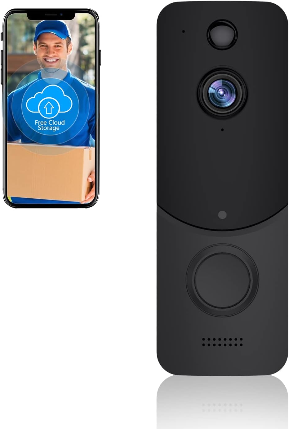 Wireless WiFi Video Doorbell Camera with 2-Way Audio, Night Vision, IP65 Waterproof X580833