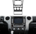 Carbon Fiber Center Control Navigation Screen Panel Sticker for Toyota Tundra 2014-2021 (Type B - 2knobs, Black) Pack of 2 S2388