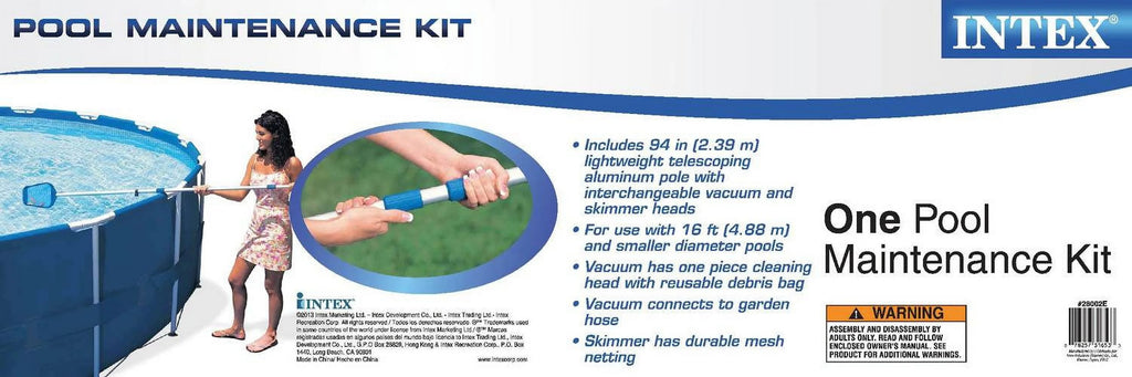 Round Swimming Pool Kit with Vacuum Skimmer, Pole, and Cover Tarp J23343