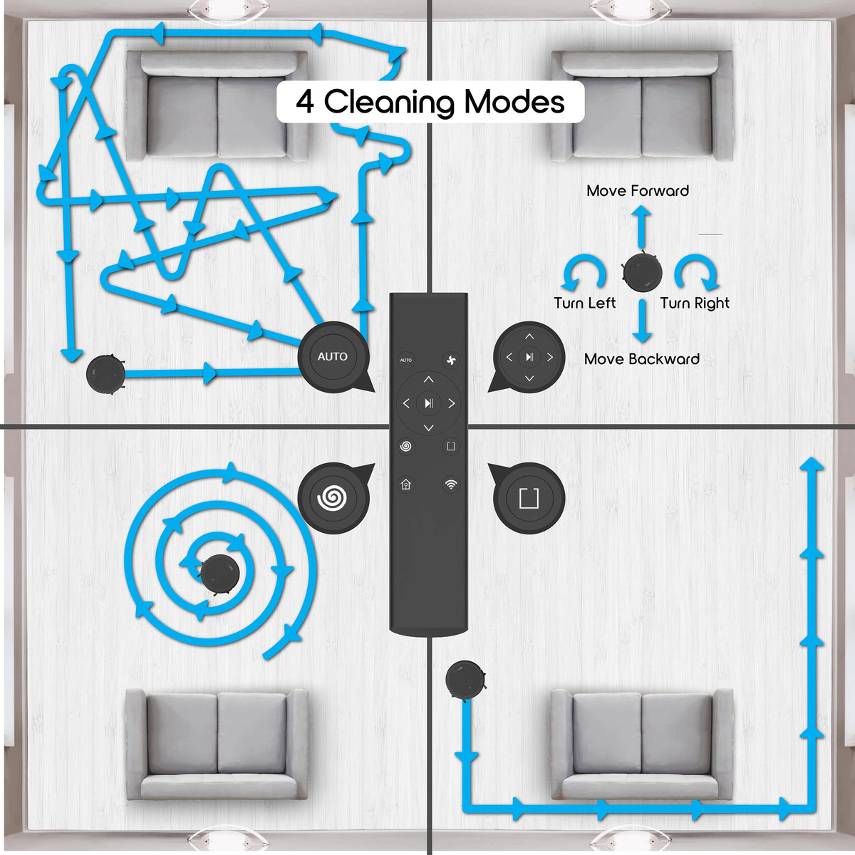 WiFi Robotic Vacuum with App Remote Control F9631