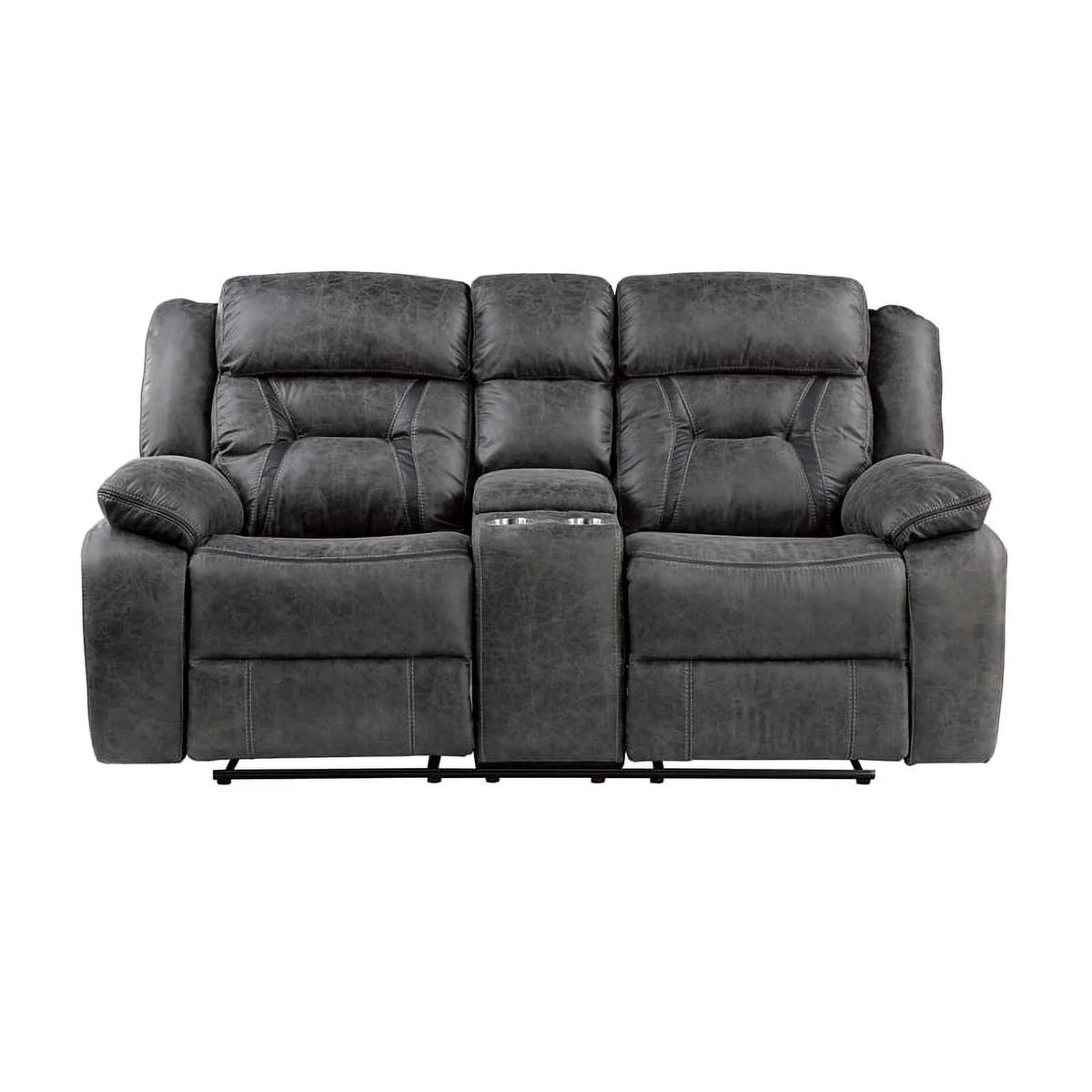 Gray Microfiber 2-Piece Reclining Sofa Set E1551