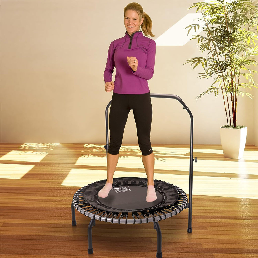 39" Fitness Trampoline with Handle Bar and 30 Adjustable Bungees H6754