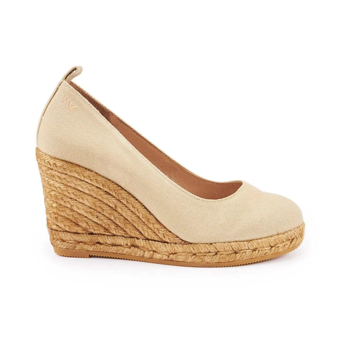 Beige Espadrille Wedge Pumps W84624