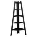 Black 5 Shelf Corner Bookcase L747