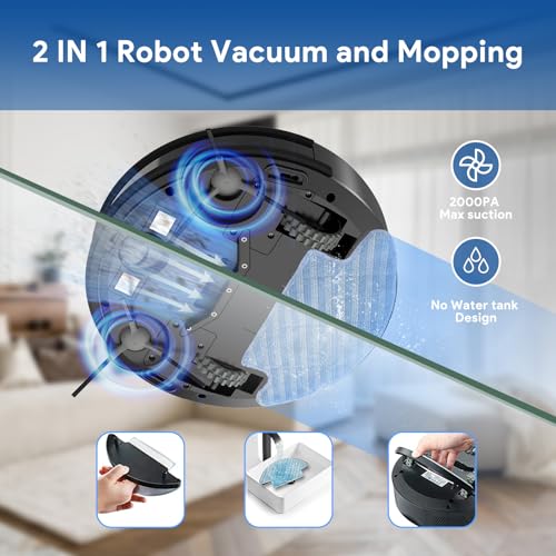2-In-1 Robot Vacuum and Mop with Gyroscope Navigation K871611