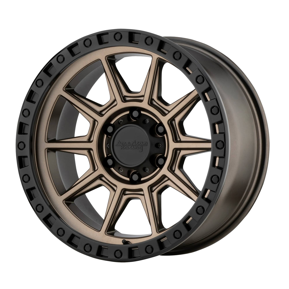 18x22 Matte Bronze Wheel with Black Lip S38034