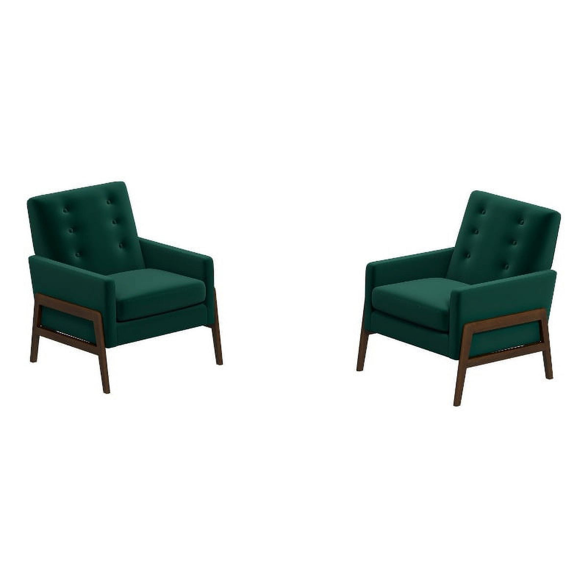 Green Velvet Tufted Accent Armchair Set of 2 W2965