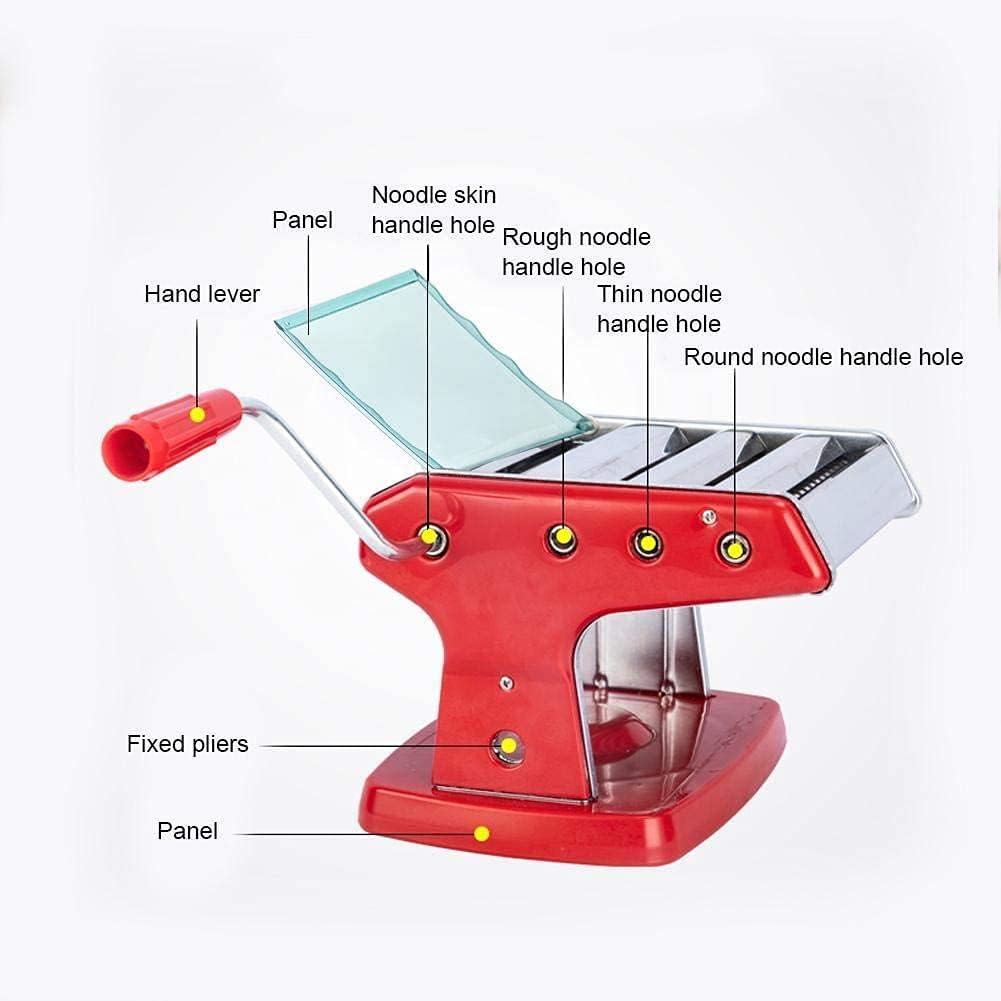 Stainless Steel Manual Pasta Maker Machine with 3 Cutters, 8.7 inches F80364