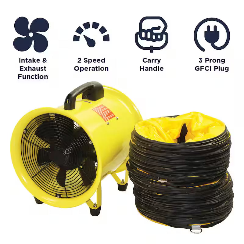 Portable Blower and Exhaust Fan with Hose D325769