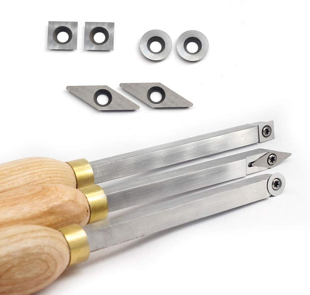 Carbide Woodturning Tool Mini Size 3 Piece Set with Comfort Grip Handles Z5722